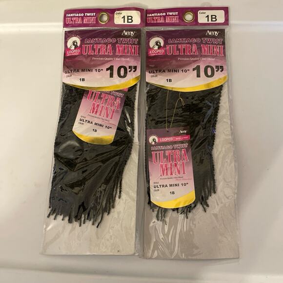 Amy Santiago twist braid 10 inch Color number 1B. New 2 packs - Picture 1 of 6